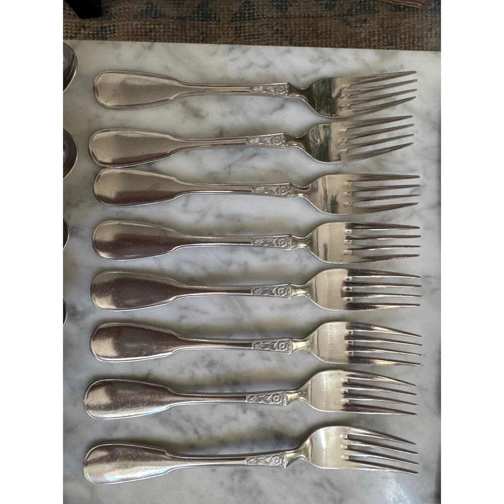 Nirosta Edelstahl 18/8 Stainless Steel Flatware Set 35pc Floral Fiddle Germany